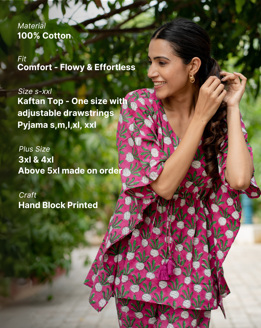 Beet-the-Root Chill Jams Cotton Co-ord Set