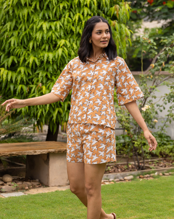 Chidiya Udd Shortees -  Soft Cotton Shirt & Shorts Set