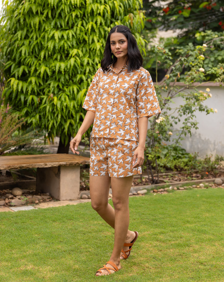 Chidiya Udd Shortees -  Soft Cotton Shirt & Shorts Set