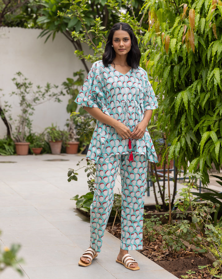 Mint Strawberry Chill Jams - Soft Cotton Pyjama Set