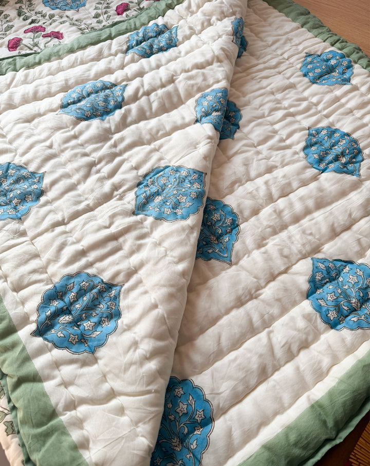 Amaltas Hand Block Printed Cotton Quilt