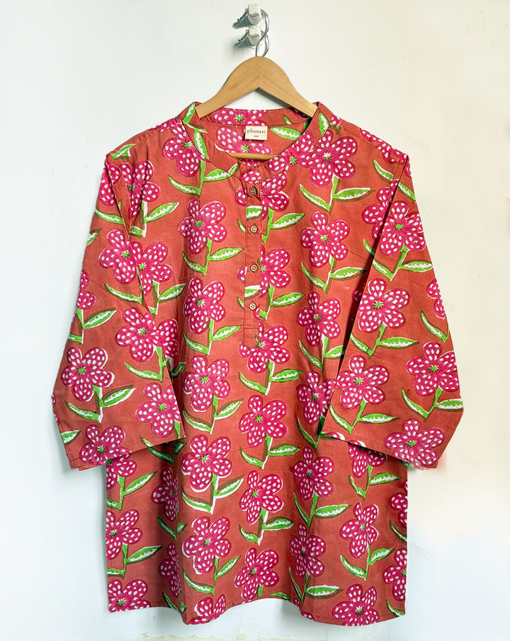 Blush Poppy Oversized Women's Shirt