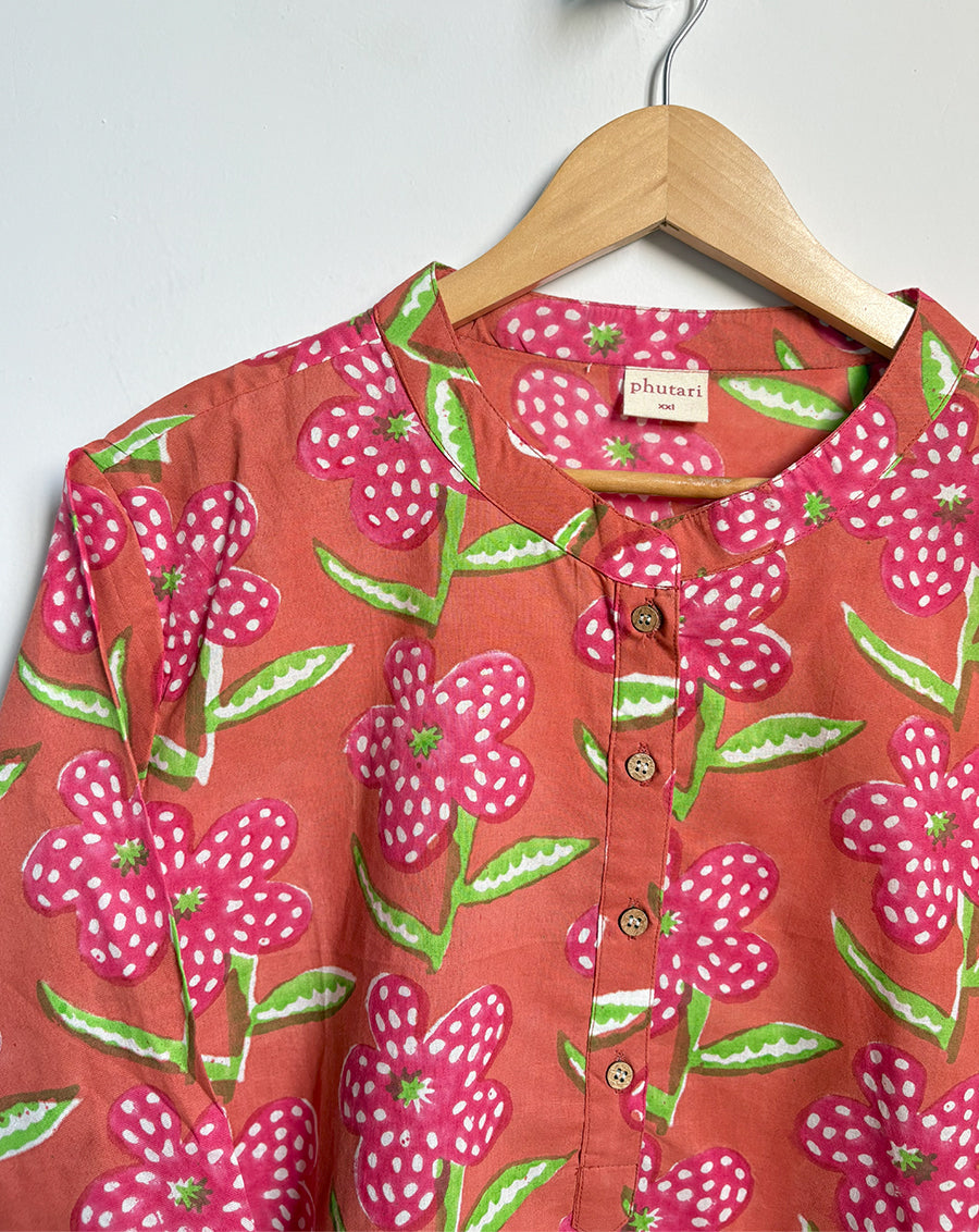 Blush Poppy Oversized Women's Shirt