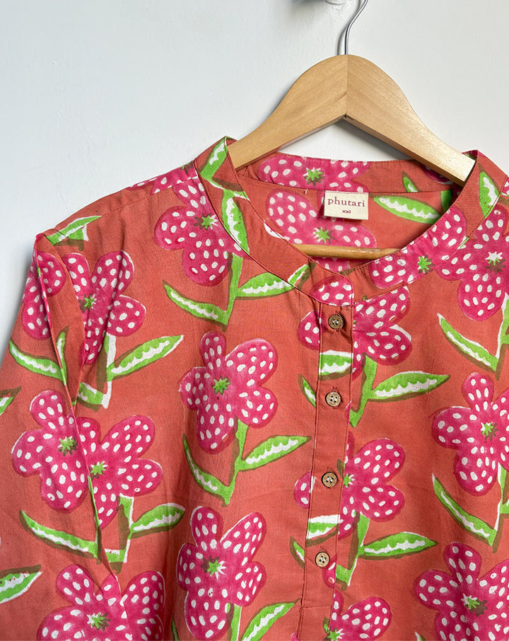 Blush Poppy Oversized Women's Shirt