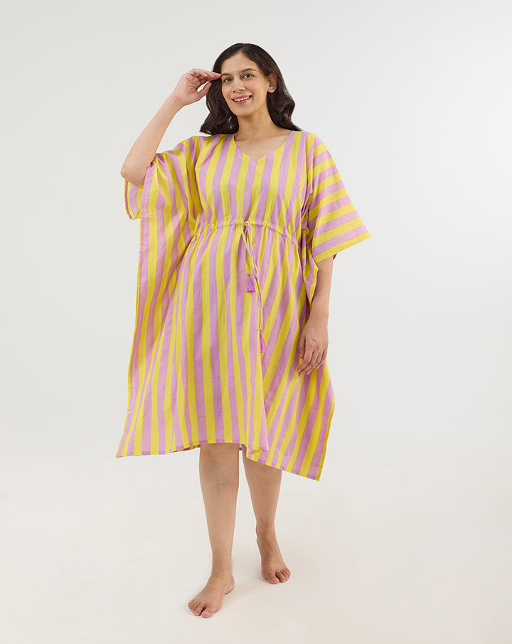 Bubble Gum Berries Cotton Midi Kaftan