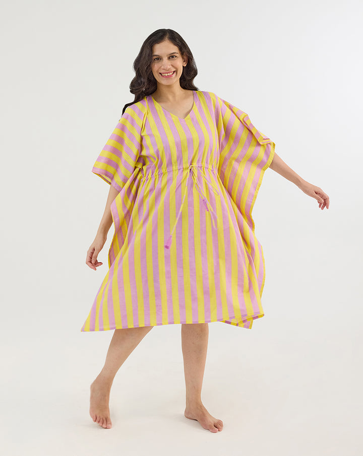 Bubble Gum Berries Cotton Midi Kaftan