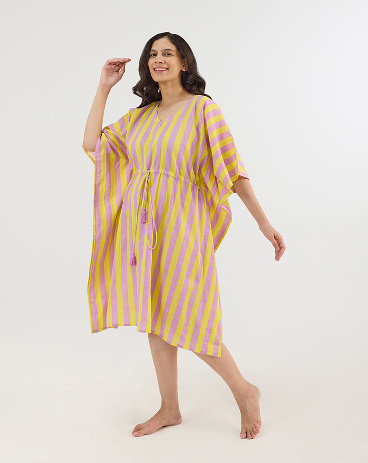Bubble Gum Berries Cotton Midi Kaftan