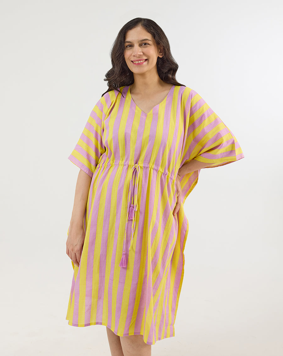 Bubble Gum Berries Cotton Midi Kaftan