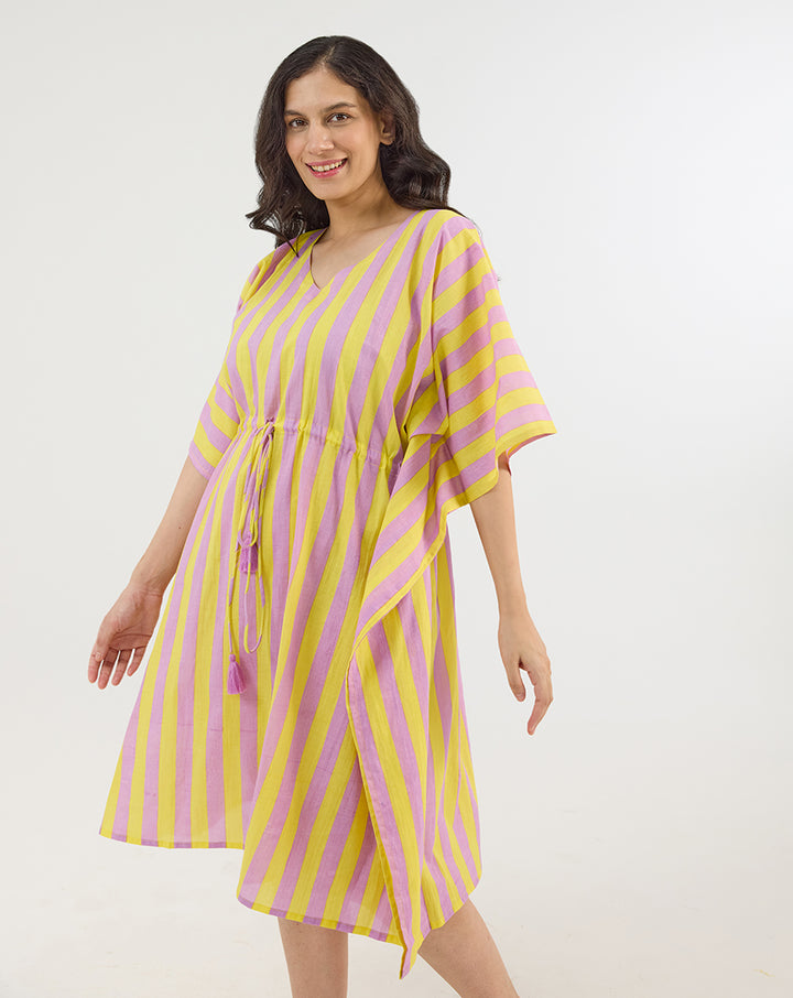 Bubble Gum Berries Cotton Midi Kaftan