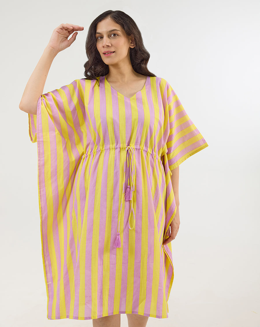 Bubble Gum Berries Cotton Midi Kaftan