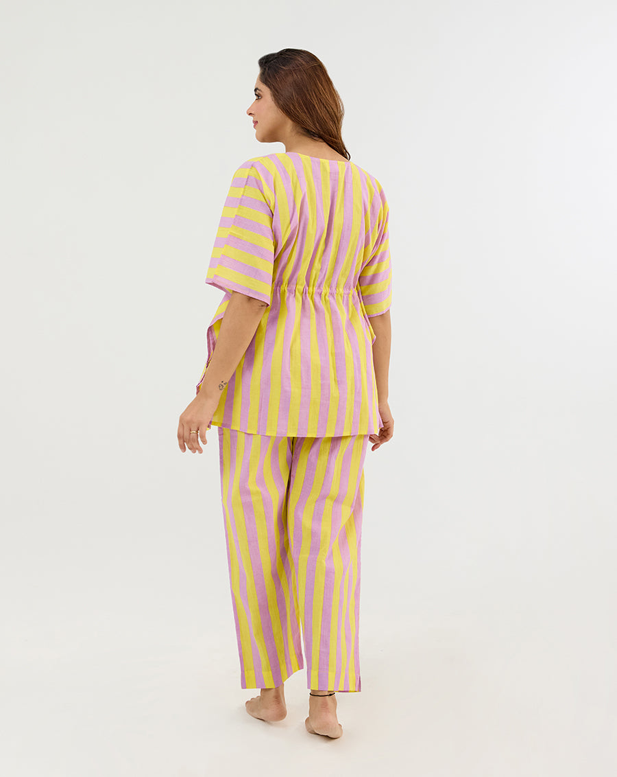 Bubble Gum Berries Chill Jams Cotton Co-ord Set