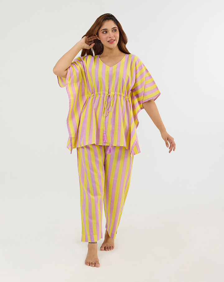 Bubble Gum Berries Chill Jams Cotton Co-ord Set