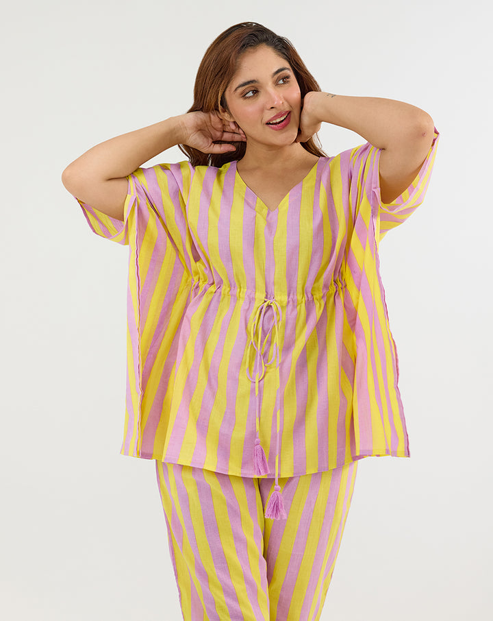Bubble Gum Berries Chill Jams Cotton Co-ord Set