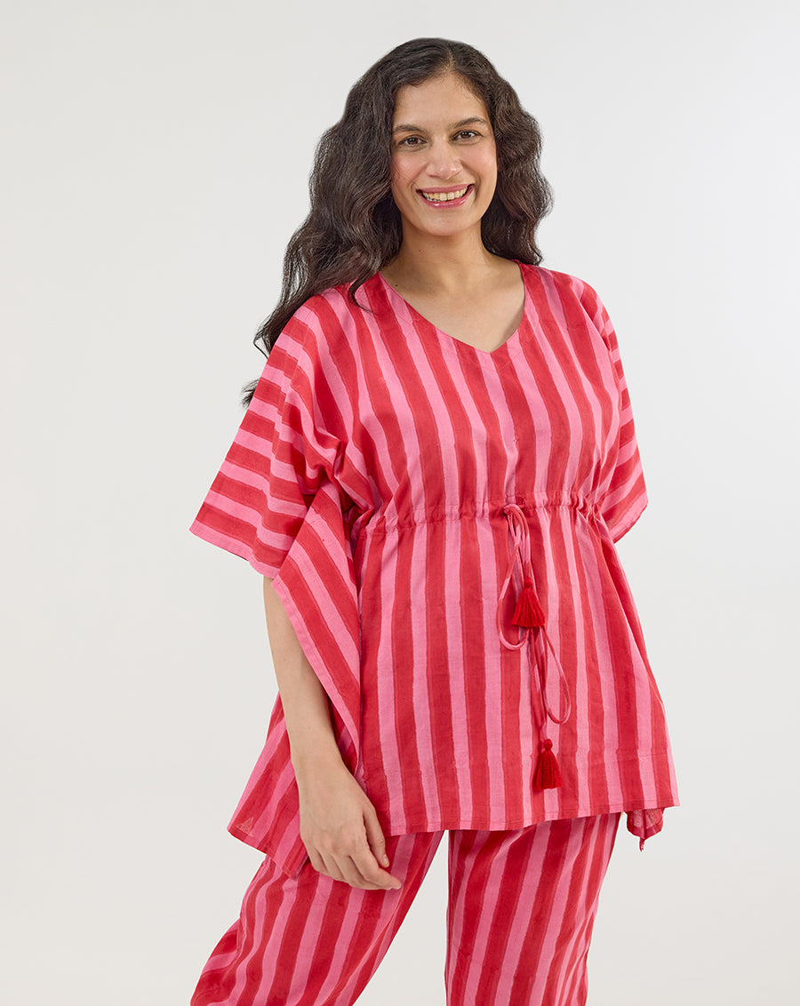 Bubble Gum Chill Jams Hand Blocked Printed Cotton Co-ord Set
