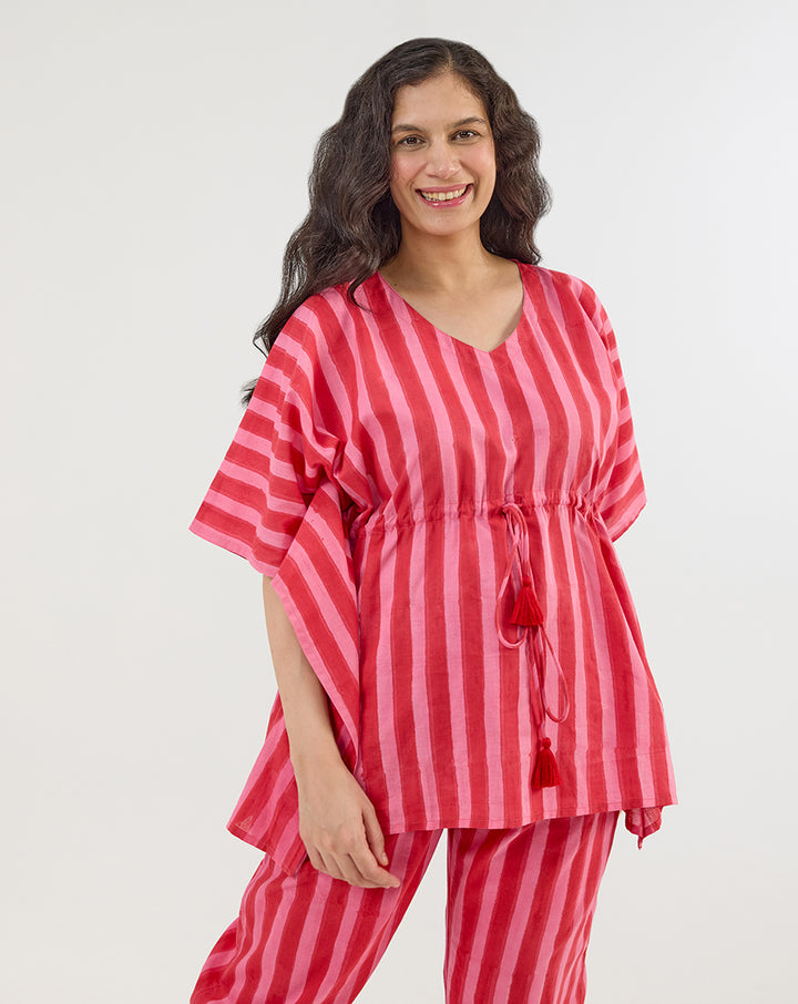 Bubble Gum Chill Jams Hand Blocked Printed Cotton Co-ord Set