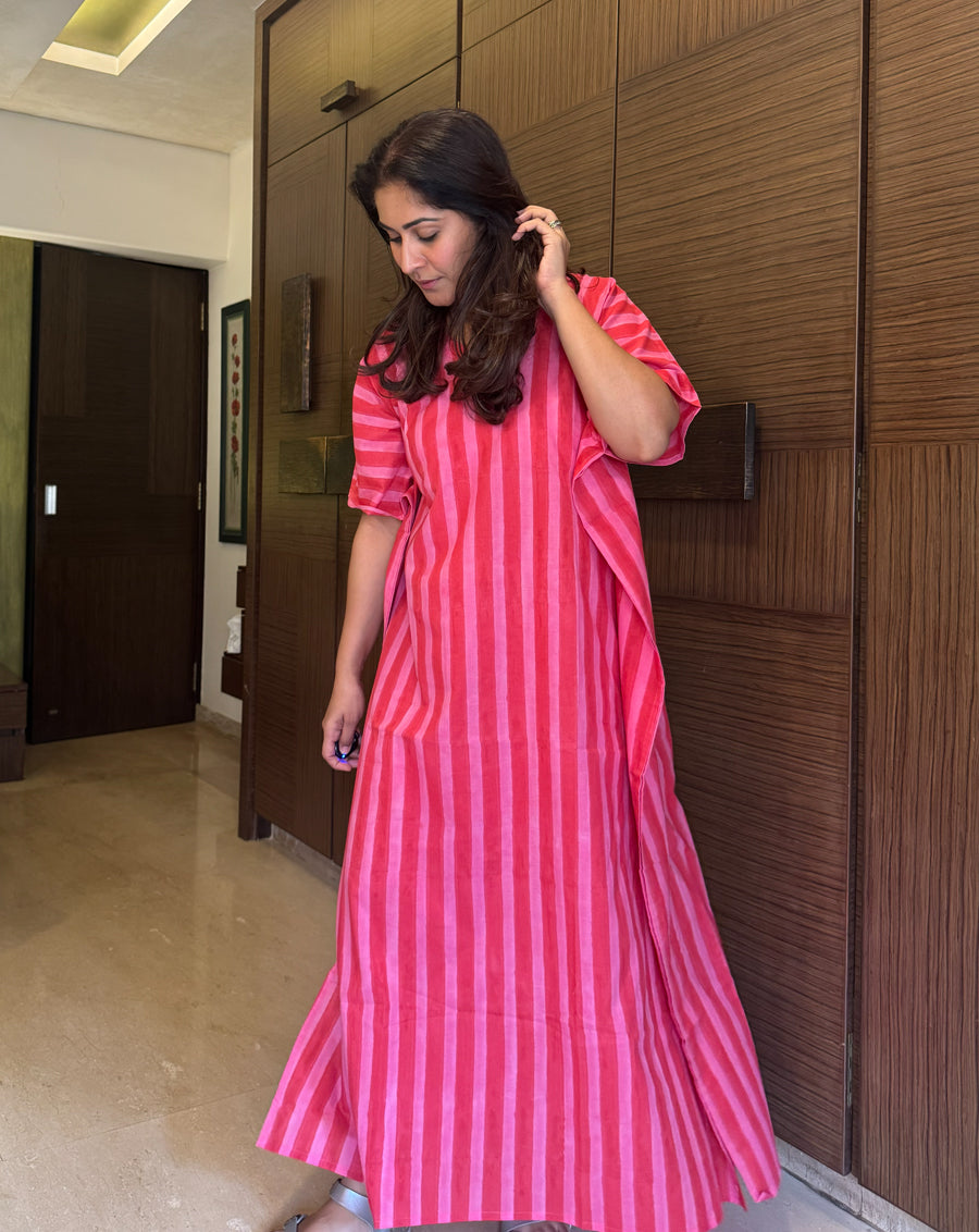 Bubble Gum Maxi Kaftan Dress
