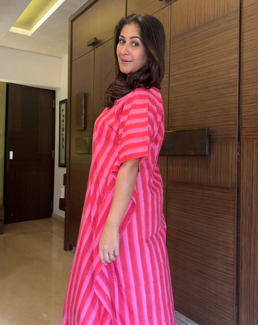 Bubble Gum Maxi Kaftan Dress
