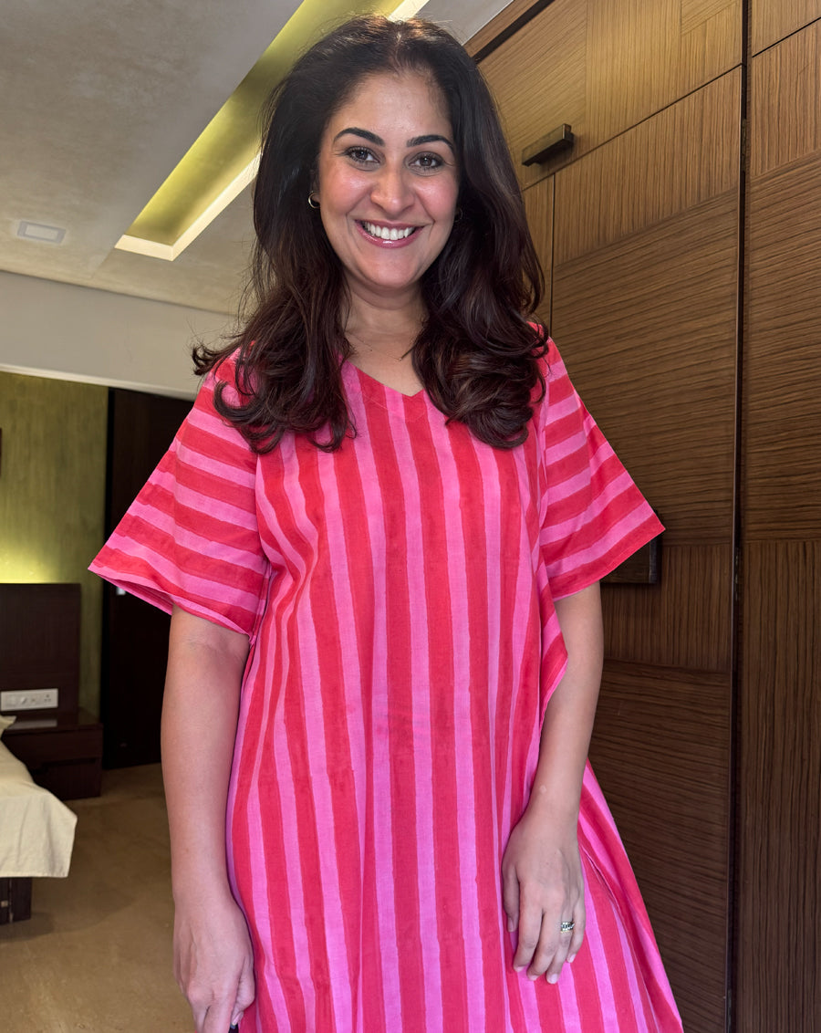 Bubble Gum Maxi Kaftan Dress