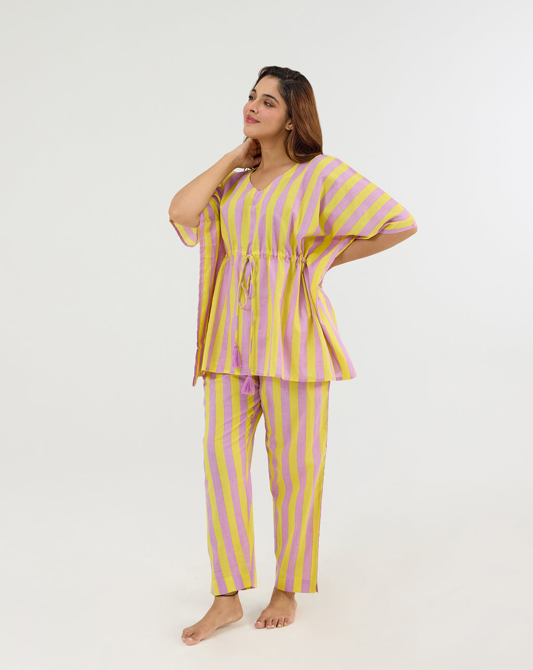 Bubble Gum Berries Chill Jams Hand Screen Printed Cotton Co-ord Set
