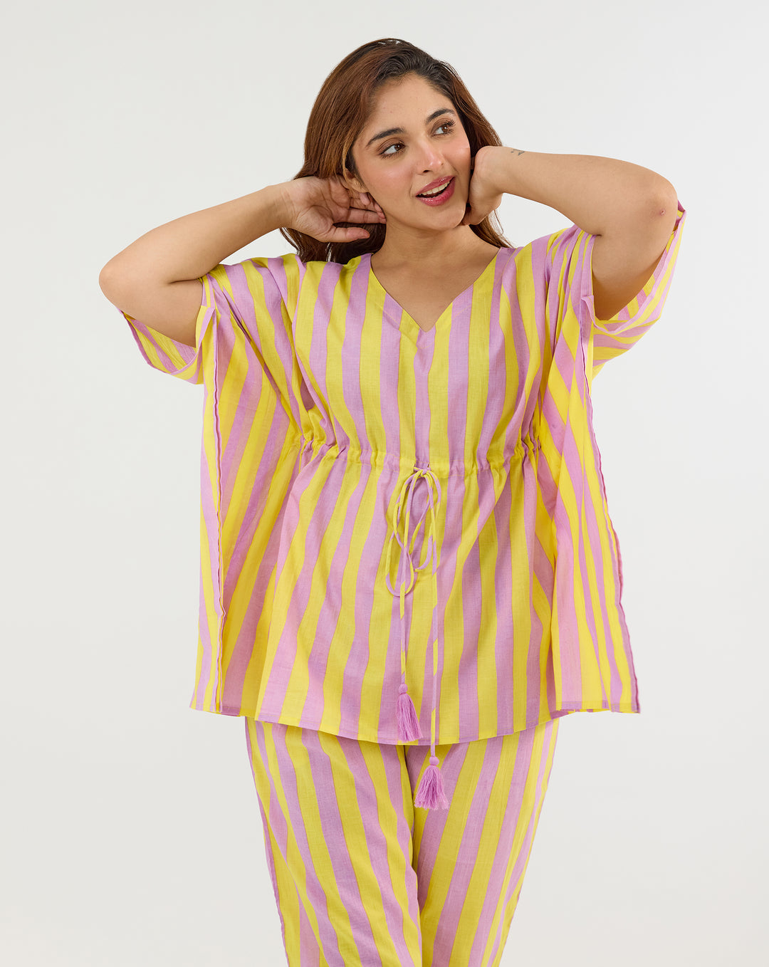 Bubble Gum Berries Chill Jams Hand Screen Printed Cotton Co-ord Set