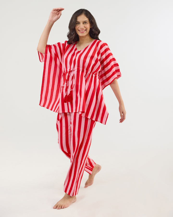Bubble Gum Chill Jams Hand Screen Printed Cotton Co-ord Set