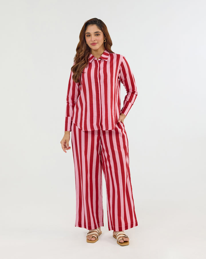 Bubble Gum Oversized Hand Screen Printed Cotton Co-ord Set Preorder