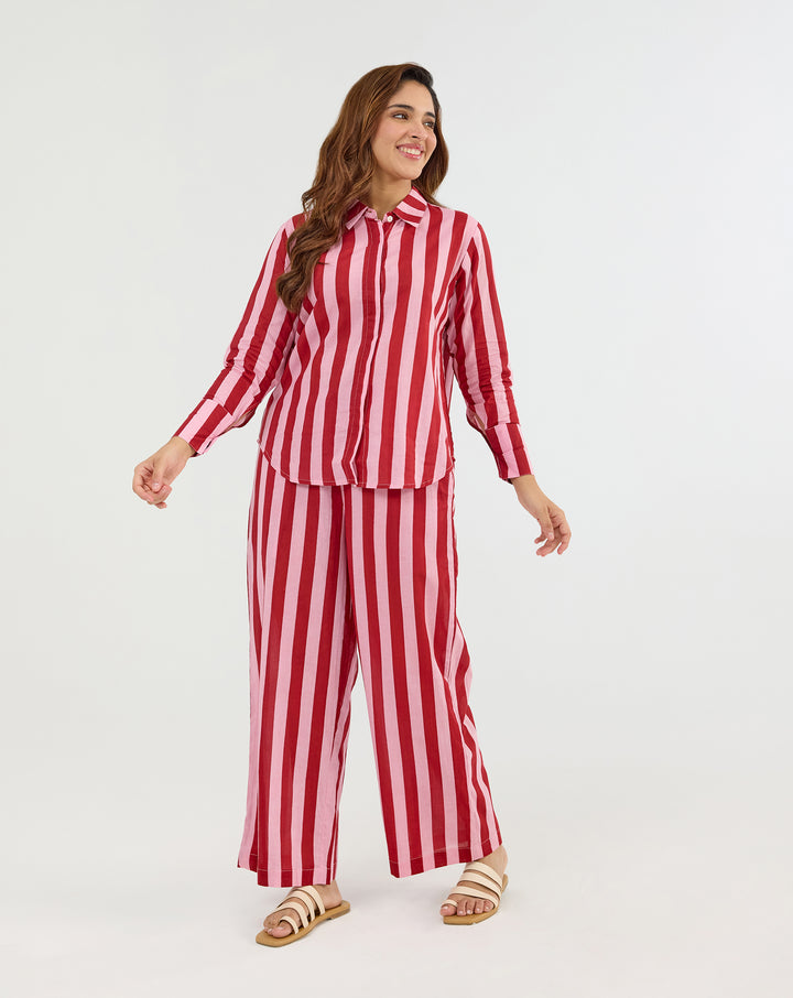 Bubble Gum Oversized Hand Screen Printed Cotton Co-ord Set Preorder