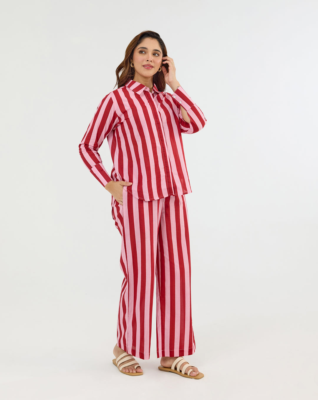 Bubble Gum Oversized Hand Screen Printed Cotton Co-ord Set Preorder