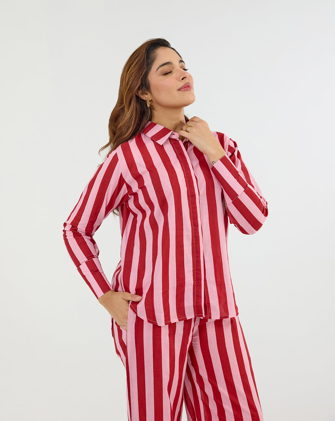 Bubble Gum Oversized Hand Screen Printed Cotton Co-ord Set Preorder