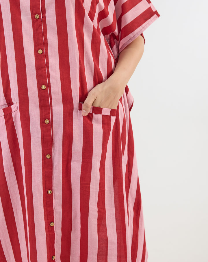 Bubble Gum BeeBee Hand Screen Printed Kaftan Shirt