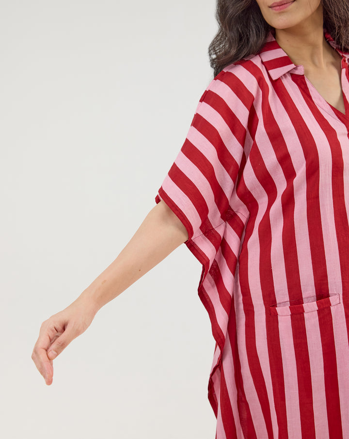 Bubble Gum BeeBee Hand Screen Printed Kaftan Shirt