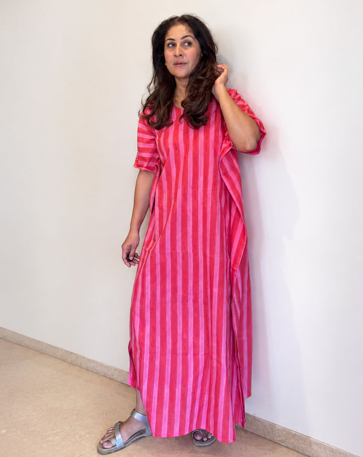 Bubble Gum Maxi Kaftan Dress