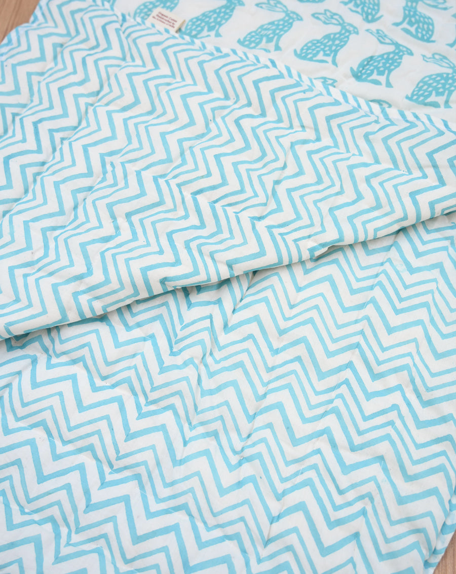 Blue Bunny GOTS Certified Organic Cotton Quilt for Babies/Kids