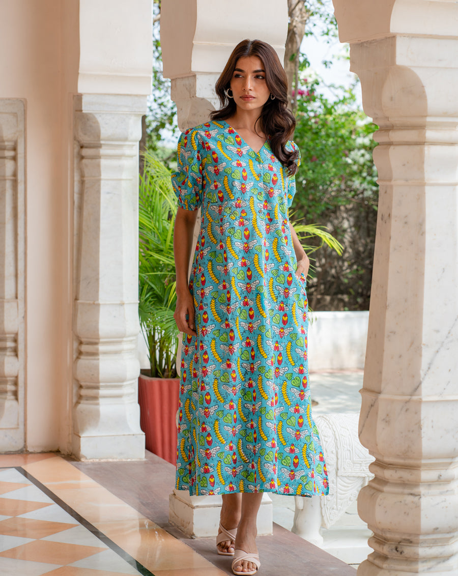 Cat-a-pillar Soft Cotton Chic Dress