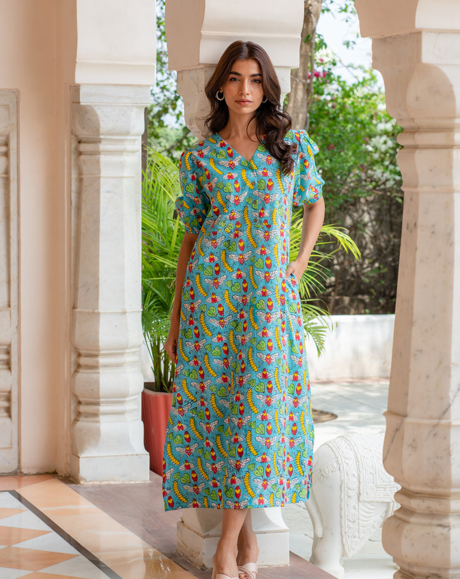 Cat-a-pillar Soft Cotton Chic Dress – Phutari