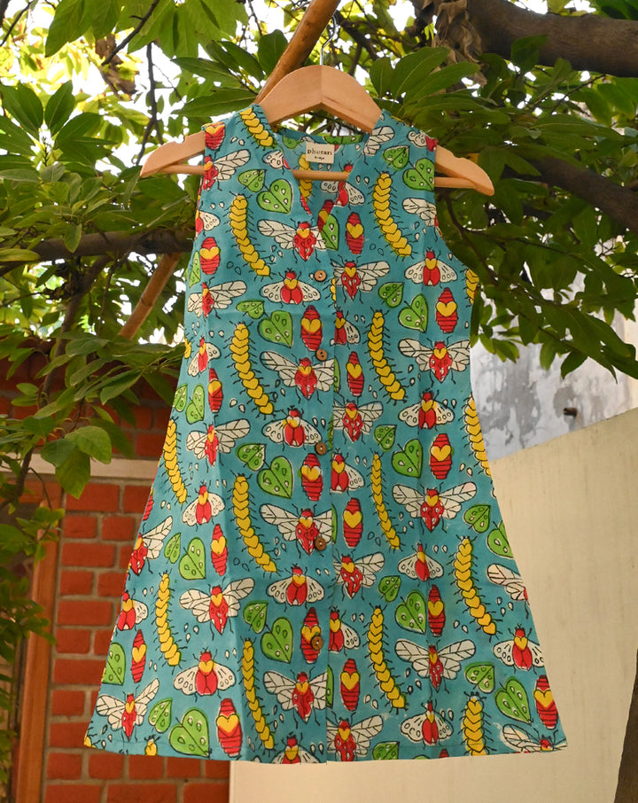 Cat-A-Pillar Cotton Dress for Girls