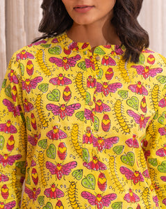 Cat-A-Pillar Short Kurta Pyjama - Soft Cotton Co-ord Set