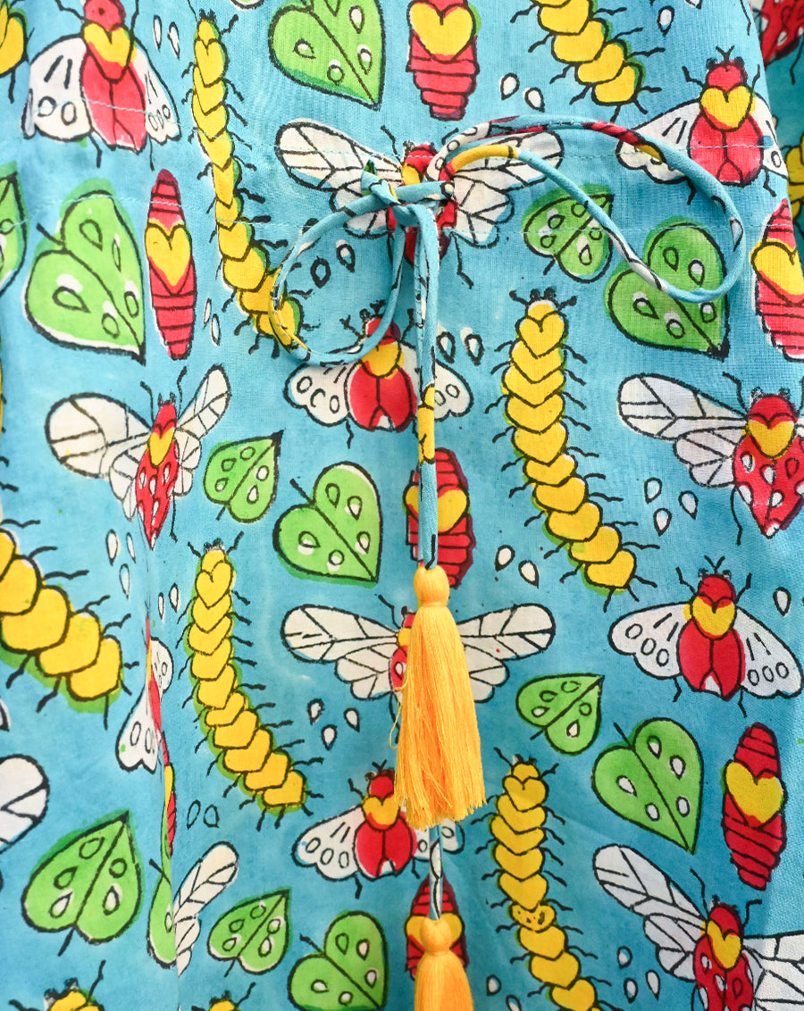 Cat-A-Pillar Cotton Kaftan for Girls