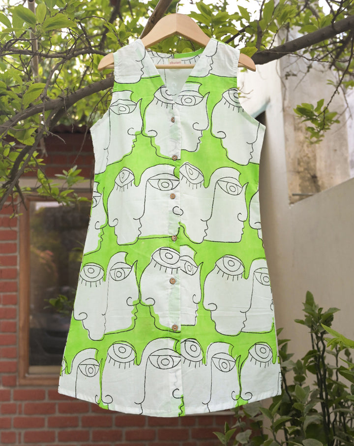 Chehre Cotton Dress for Girls