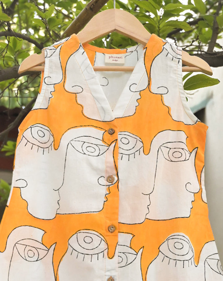 Chehre Cotton Dress for Girls