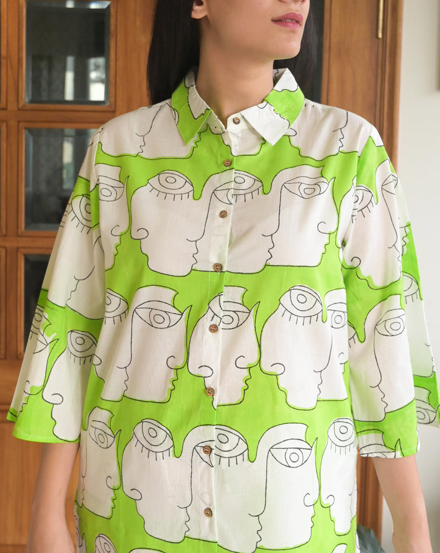 Chuidor Pyjamas Cotton Co-ord Set for Women | Chehre Shirt Pyjama by Phutari
