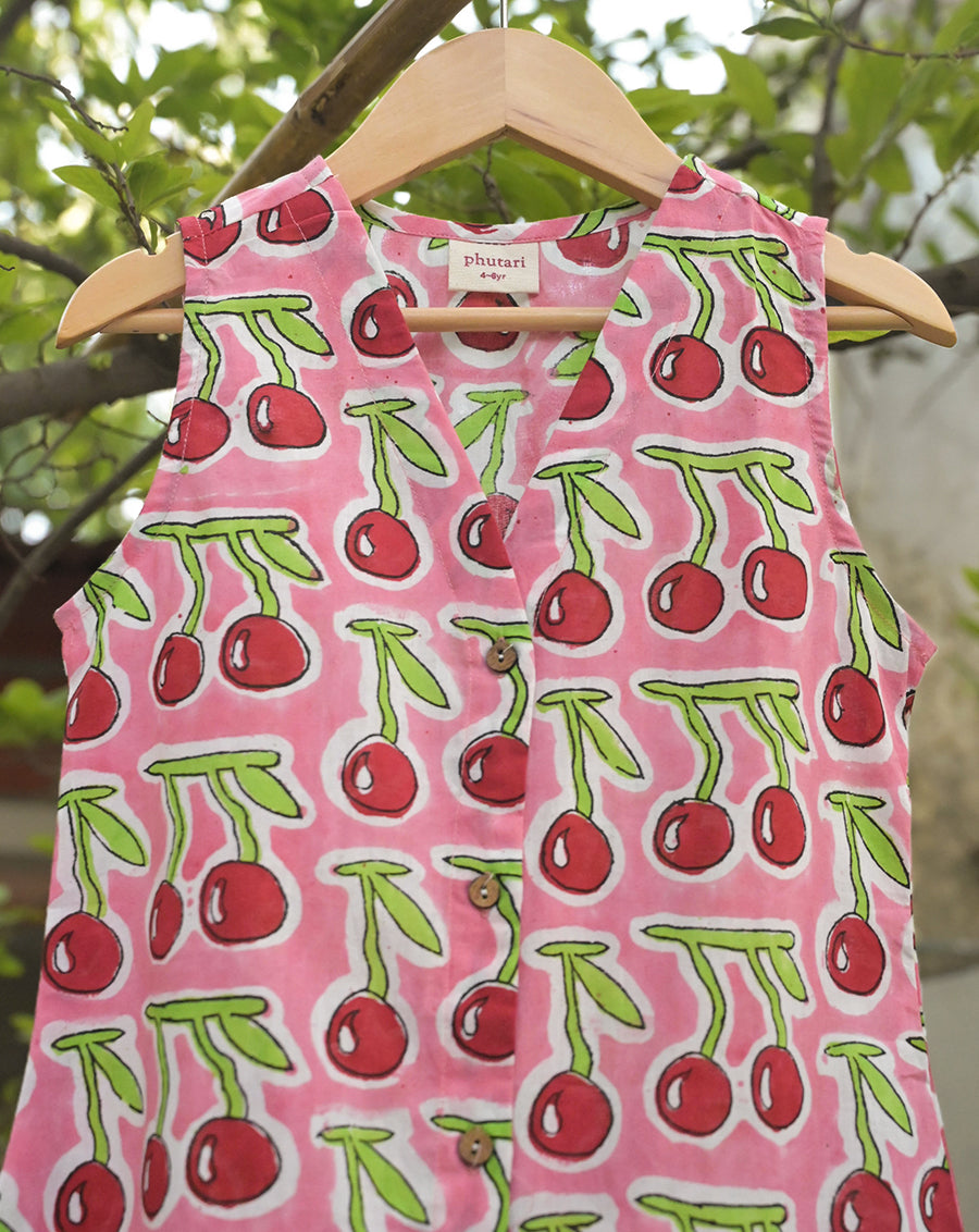 Cherries Cotton Dress for Girls