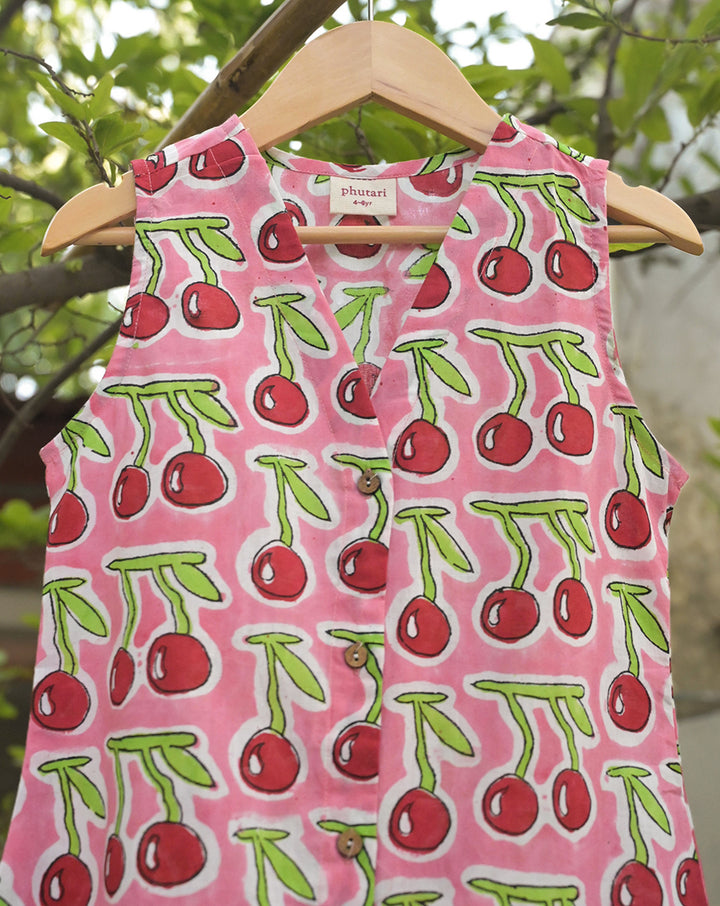 Cherries Cotton Dress for Girls