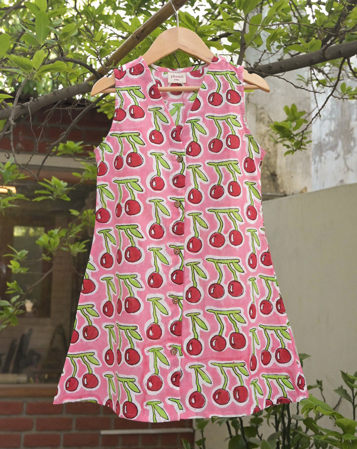 Cherries Cotton Dress for Girls