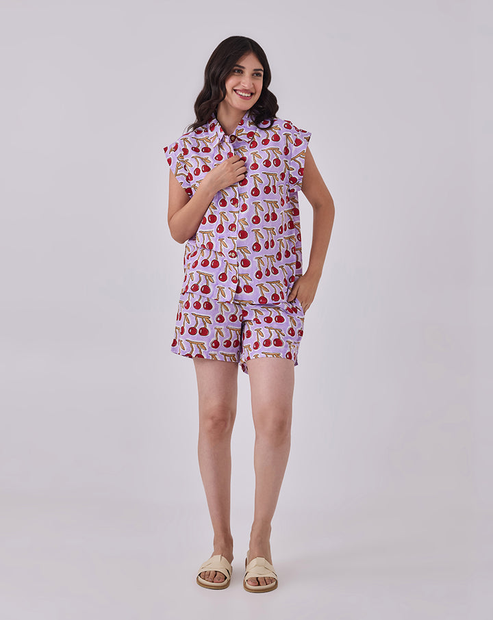Cherries Shortees - Soft Cotton Loungewear