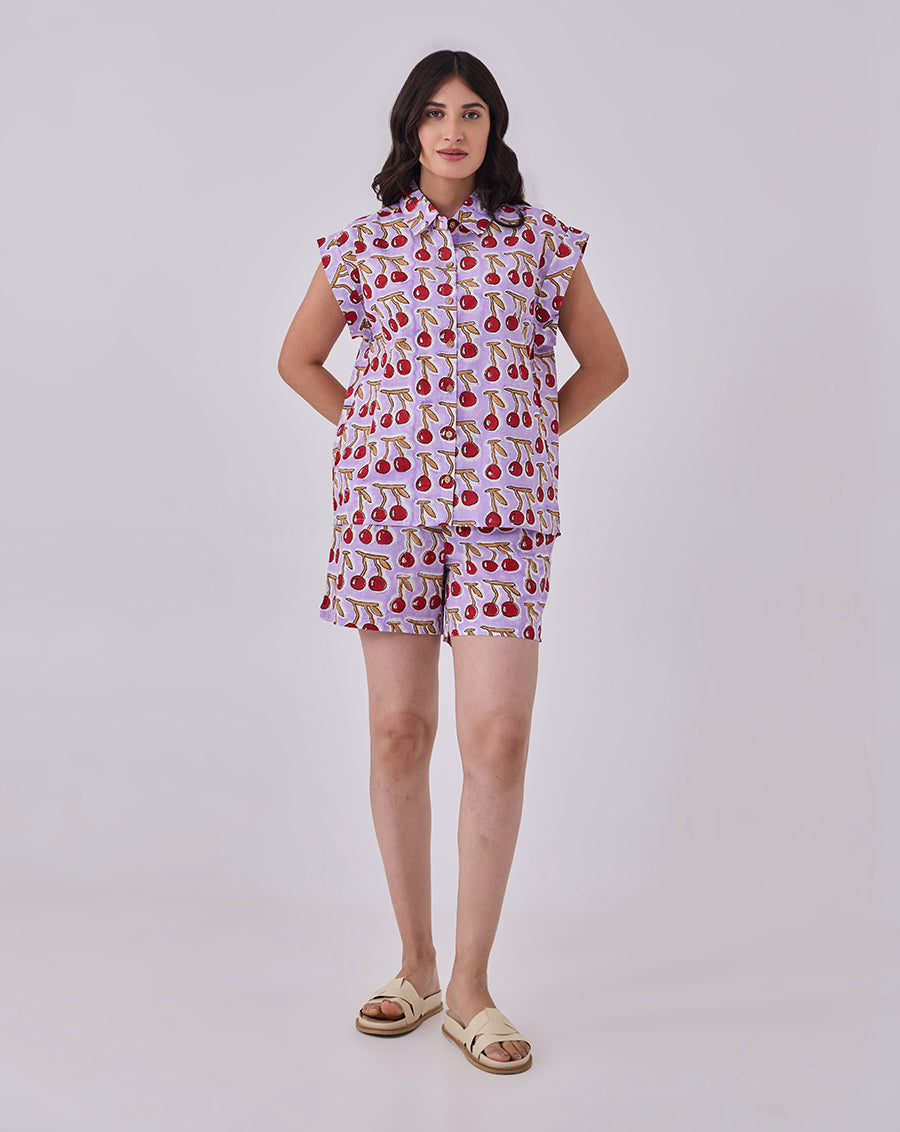 Cherries Shortees - Soft Cotton Loungewear