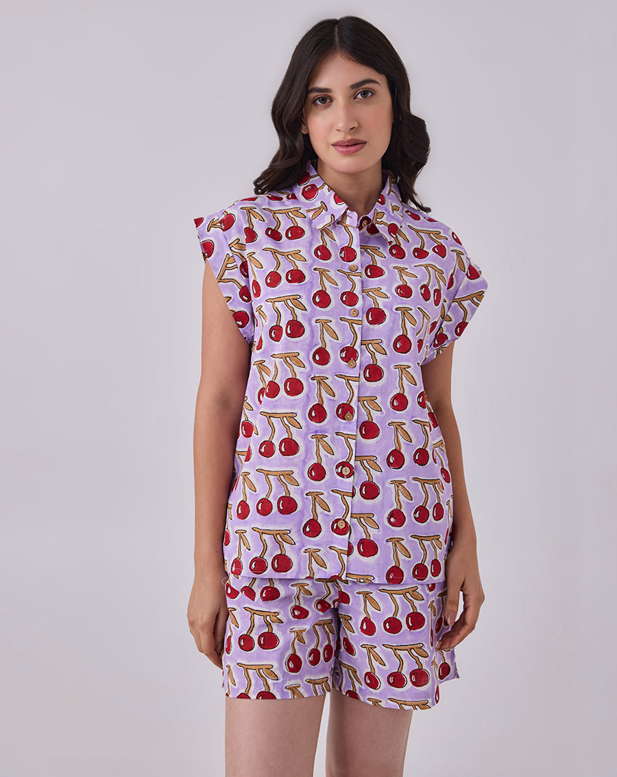 Cherries Shortees - Soft Cotton Loungewear