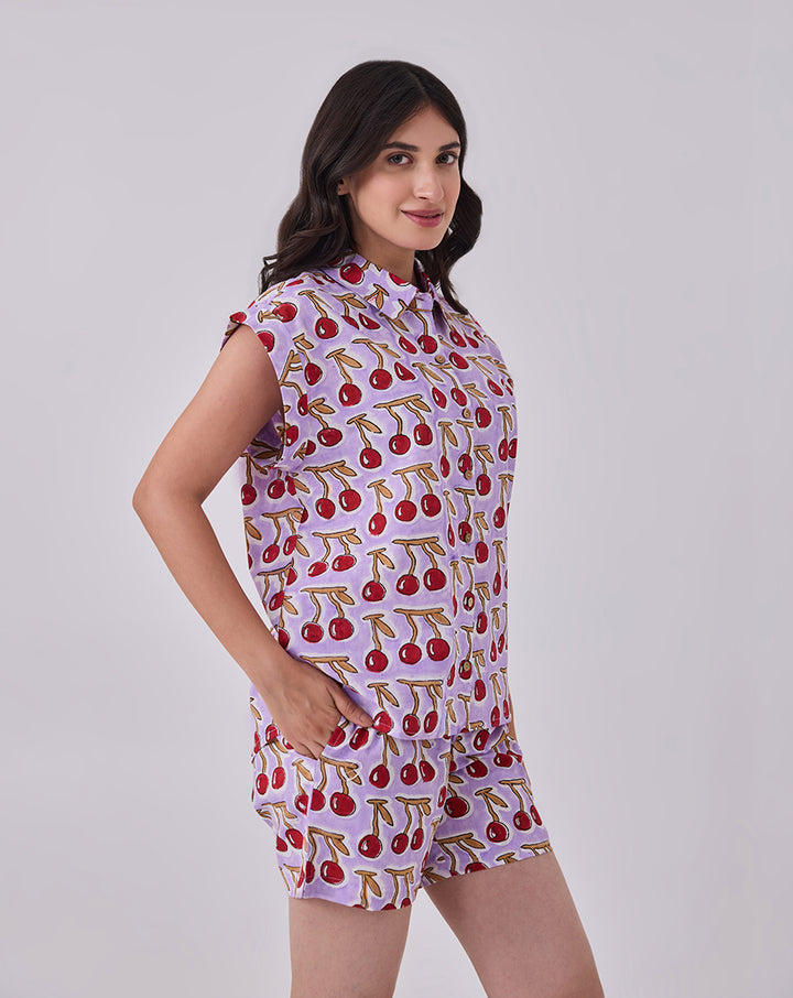 Cherries Shortees - Soft Cotton Loungewear