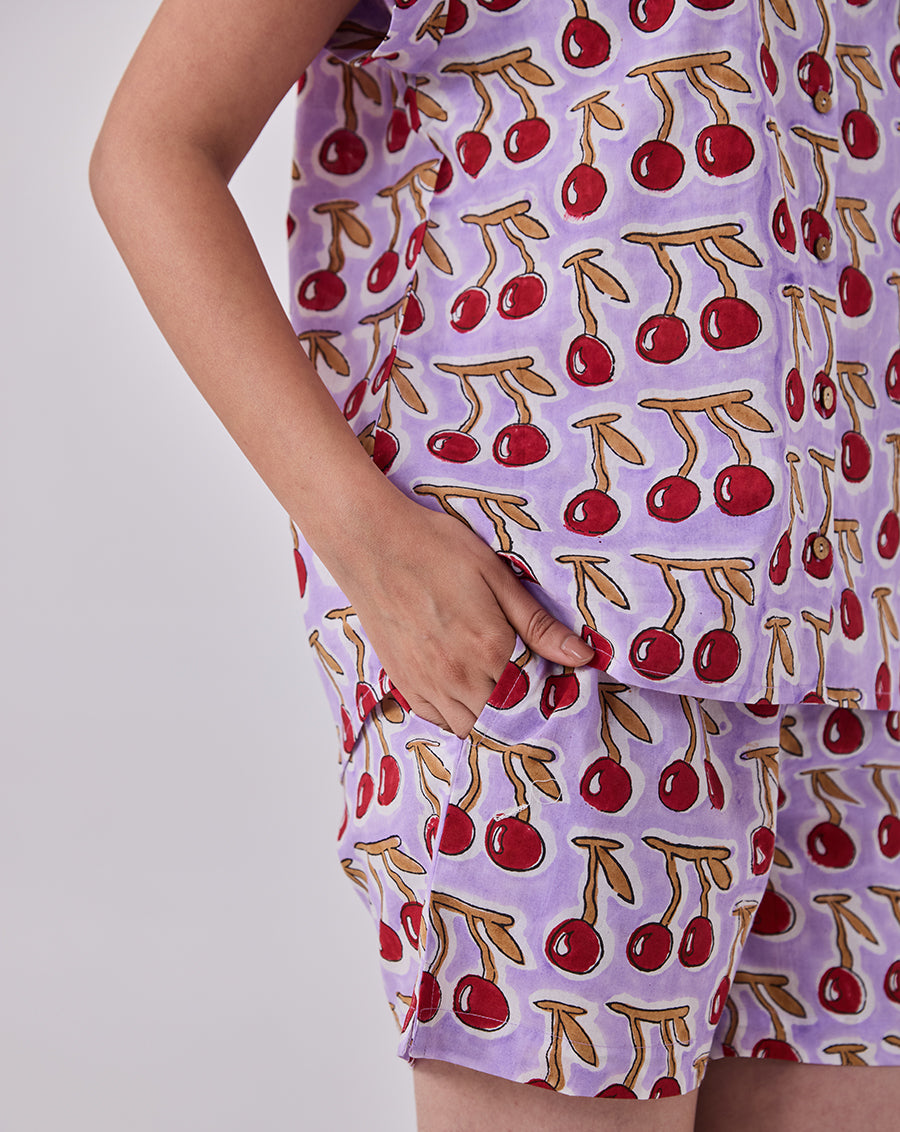 Cherries Shortees - Soft Cotton Loungewear