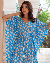 Load image into Gallery viewer, Chidiya Udd Hand Block Printed Cotton Midi Kaftan
